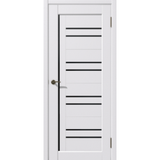 Дверь межкомнатная Дубрава Сибирь Рада НОВ ВЕРТИКАЛЬ Ясень белый, стекло черное